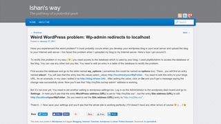 Weird WordPress problem: Wp-admin redirects to localhost | Ishan's way