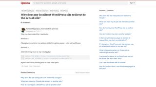 Why does my localhost WordPress site redirect to the actual site ...