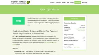 WordPress AJAX Login Modals Plugin - Popup Maker