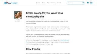Create an app for your WordPress membership site - AppPresser
