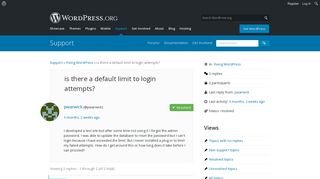 is there a default limit to login attempts? | WordPress.org