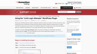 Using the “Limit Login Attempts” WordPress Plugin | InMotion Hosting