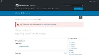 the_author_login() | Function | WordPress Developer Resources