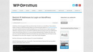 How to Restrict IP Addresses to Login on WordPress Dashboard
