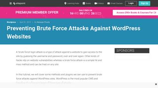 Preventing Brute Force Attacks Against WordPress Websites - SitePoint