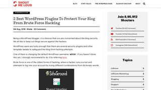 2 WordPress Plugins To Protect From Brute Force Hacking