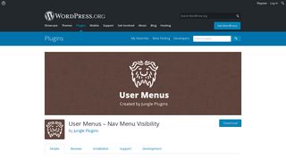 User Menus – Nav Menu Visibility | WordPress.org