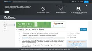 wp admin - Change Login URL Without Plugin - WordPress Development ...