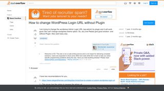 How to change WordPress Login URL without Plugin - Stack Overflow