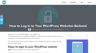 How to log in to your WordPress websites backend | Web3 Web ...