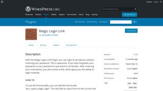 Magic Login Link | WordPress.org