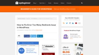How to Fix Error Too Many Redirects Issue in WordPress - WPBeginner