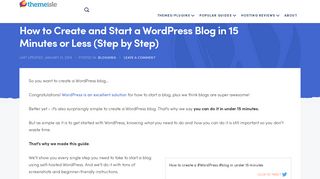 How to Create a WordPress Blog in 15 Minutes - Free Guide for 2019