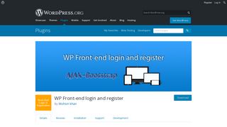WP Front-end login and register | WordPress.org