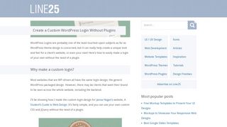 Create a Custom WordPress Login Without Plugins - Line25