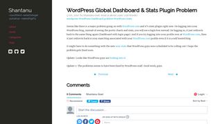 WordPress Global Dashboard & Stats Plugin Problem · Shantanu Vs ...