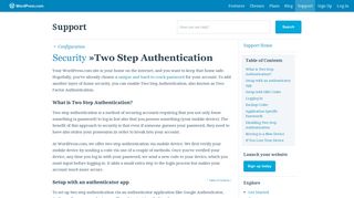 Two Step Authentication — Support — WordPress.com