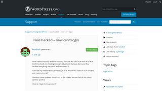 I was hacked – now can't login | WordPress.org