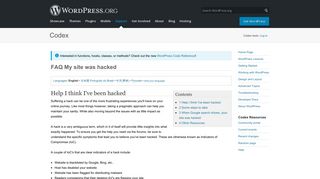 FAQ My site was hacked « WordPress Codex