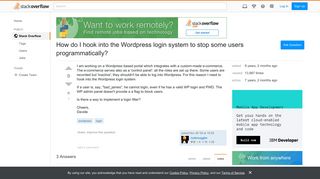 How do I hook into the Wordpress login system to stop some users ...
