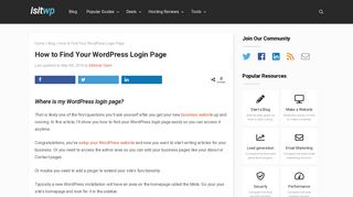 How to Find Your WordPress Login Page - IsItWP