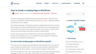 How to Create a Landing Page in WordPress - CodeinWP