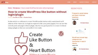 How to create Wordpress like button without login/plugin for posts ...