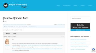Social Auth - Membership Plugin - Simple Membership Plugin