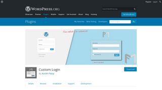Custom Login plugin. - WordPress.org