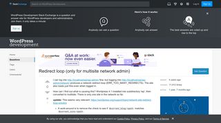 Redirect loop (only for multisite network admin) - WordPress ...