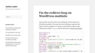 Fix the redirect loop on WordPress multisite – Stefan Ledin