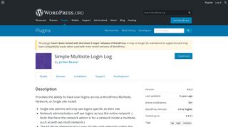 Simple Multisite Login Log | WordPress.org