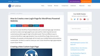 How to Create a new Login Page for WordPress Powered WebSite