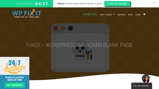 FIXED - WordPress wp-admin Blank Page - WP Fix It