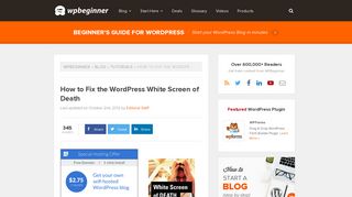 How to Fix the WordPress White Screen of Death - WPBeginner