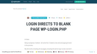 Login directs to blank page wp-login.php - WPMU Dev