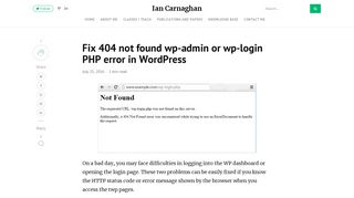Fix 404 not found wp-admin or wp-login PHP error in WordPress - Ian ...