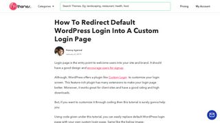 How To Redirect Default WordPress Login Into A Custom Login Page