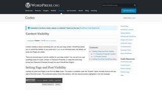 Content Visibility « WordPress Codex
