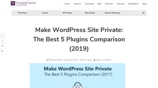 Make WordPress Site Private: The Best 5 Plugins Comparison (2017)