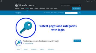 Protect pages and categories with login | WordPress.org