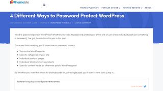 4 Different Ways to Password Protect WordPress - ThemeIsle