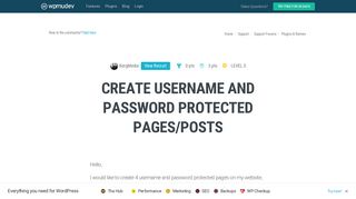 Create Username and Password protected pages/posts - WPMU Dev