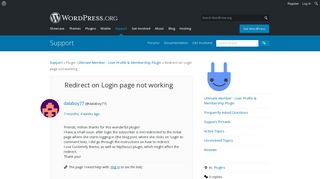 Redirect on Login page not working | WordPress.org