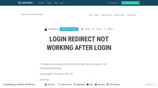 Login redirect not working after login - WPMU Dev