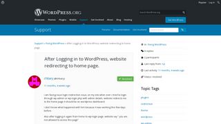 After Logging in to WordPress, website redirecting to home page ...