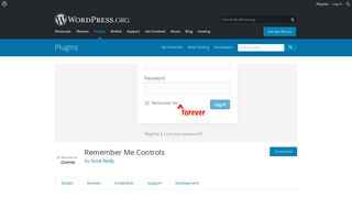 Remember Me Controls | WordPress.org