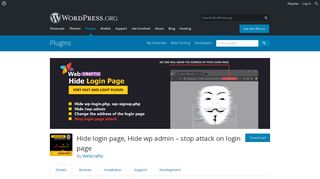 Hide login page, Hide wp admin – stop attack on ... - WordPress.org