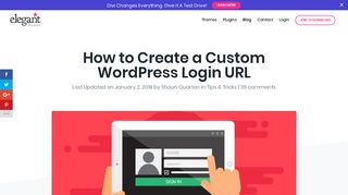 How to Create a Custom WordPress Login URL | Elegant Themes Blog