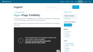 Page Visibility — Support — WordPress.com